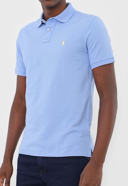 Camisa Polo Polo Ralph Lauren Slim Azul - Marca Polo Ralph Lauren