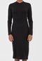 Vestido Colcci Midi Canelado Preto - Marca Colcci