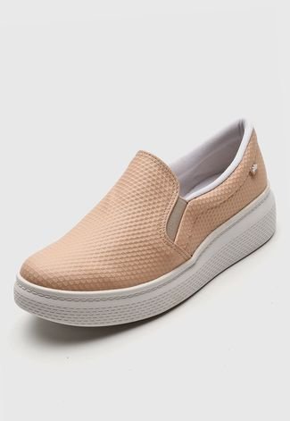 Slip On DAFITI SHOES Logo Nude - Compre Agora