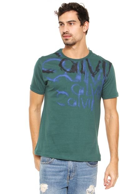 Camiseta Calvin Klein Jeans Estampada Verde - Marca Calvin Klein Jeans