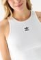 Regata Cropped Canelada adidas Originals Ajustada Trefoil Branca - Marca adidas Originals