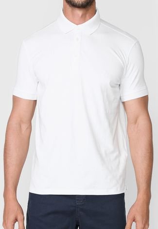 Camisa Polo Dudalina Slim Logo Branca