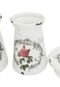 Kit Pia Urban Home Sweet Home Cerâmica Butterfly And Flower 3pçs Branco - Marca Urban