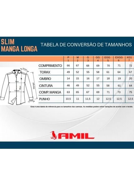 Camisa Manga Longa Amil Slim Microestampas 1750 Cor 14 - Marca Amil