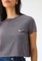 Camiseta Cropped Aeropostale Reta Mini Icon Grafite - Marca Aeropostale