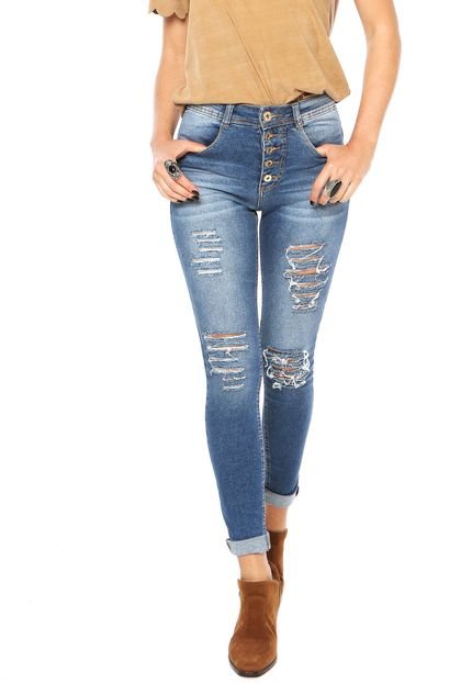 Calça Jeans Biotipo Skinny Rasgada Azul - Marca Biotipo