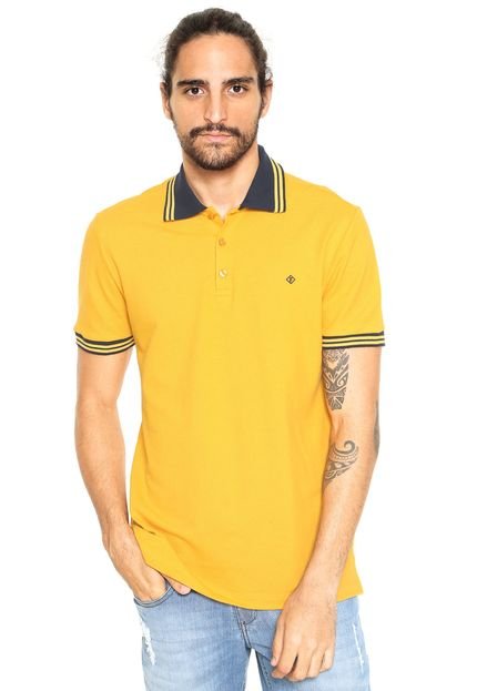 Camisa Polo Forum Custom Amarela/Azul - Marca Forum