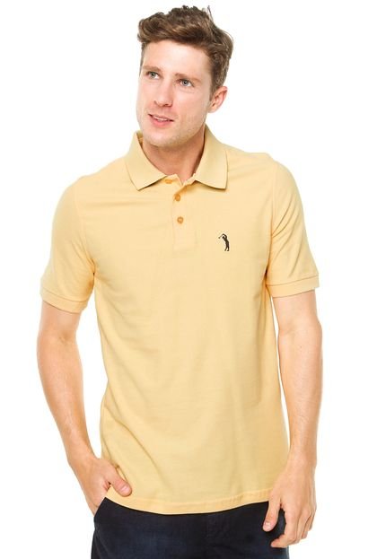 Camisa Polo Aleatory Tradicional Bordado Amarela - Marca Aleatory