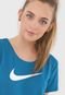 Camiseta Nike W Nk Swoosh Run Ss Azul - Marca Nike
