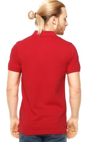 Camisa Polo Tommy Hilfiger Bordado Slim Fit Vermelho