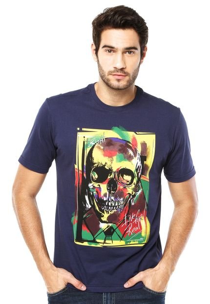 Camiseta Urgh Silk Art Skull Azul - Marca Urgh