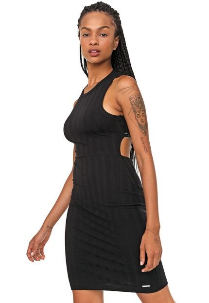 Vestido Colcci Curto Canelado Preto - Marca Colcci