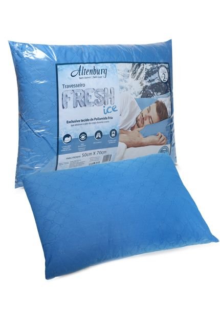 Travesseiro Altenburg Fresh Ice Fibra 50x70cm Azul - Marca Altenburg