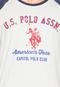 Camiseta U.S. Polo Raglan Branca/Azul-Marinho - Marca U.S. Polo