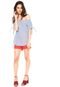 Blusa Facinelli by MOONCITY Ombro a Ombro Azul - Marca Facinelli