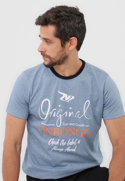 Camiseta Onbongo Lettering Azul - Marca Onbongo