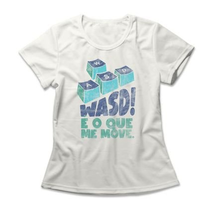 Camiseta Feminina WASD Me Move - Off White - Marca Studio Geek 