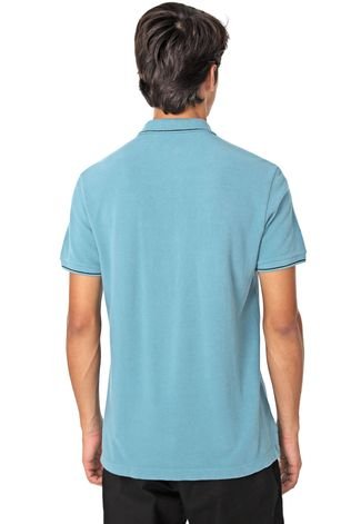 Camisa Polo Osklen Reta Brasão Azul