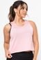 Cropped Feminino Camiseta Regata Dry Fit Furadinha Fitness Blusa Tela Feminina Academia 193 Rosa - Marca MOOD MODAS