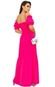 Vestido Longo Ciganinha Jennifer Viscose rosa - Marca Cia do Vestido