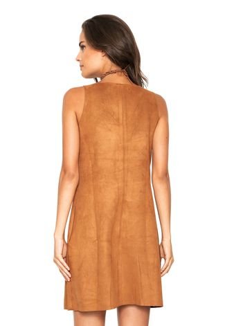 Vestido em best sale suede caramelo