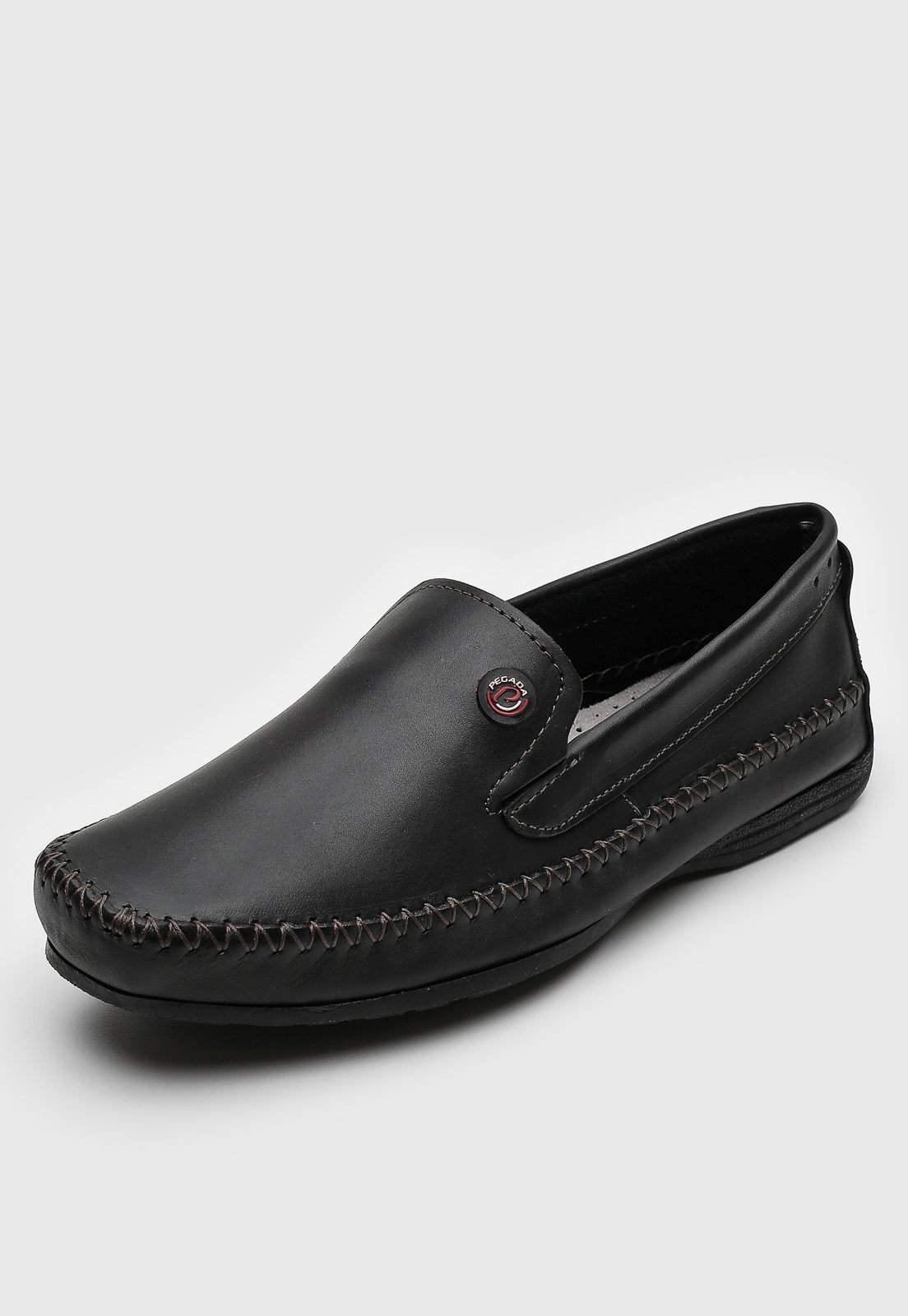 Mocassim Pegada Pespontos Preto - Marca Pegada