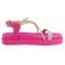 Papete Feminina Flatform com Tiras de Strass Colorido Napa Pink - Marca Carolla Shoes