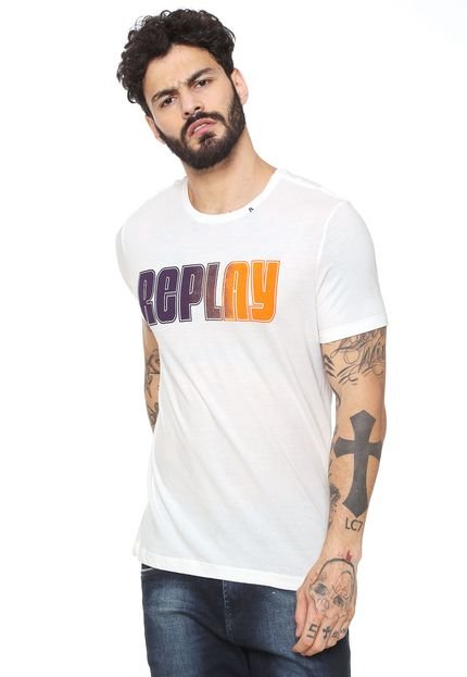 Camiseta Replay Degradê Off-white - Marca Replay