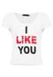 Camiseta Anna Flynn I Like You Branca - Marca Anna Flynn