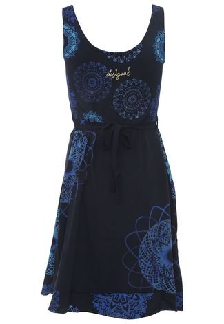 Vestido Desigual Curto Montserrat Azul-Marinho