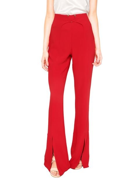 Calça Morena Rosa Pantalona Cintura Alta Vermelha - Marca Morena Rosa