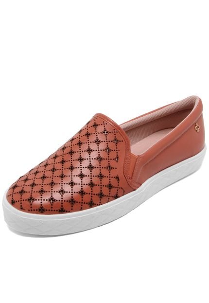 Slip On Couro Capodarte Monograma Rosa - Marca Capodarte