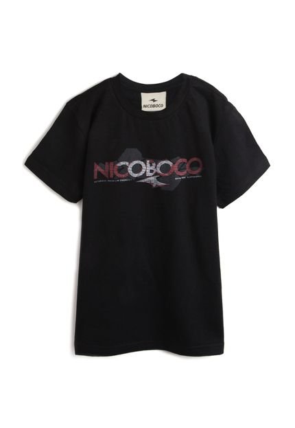Camiseta Nicoboco Menino Lettering Preta - Marca Nicoboco