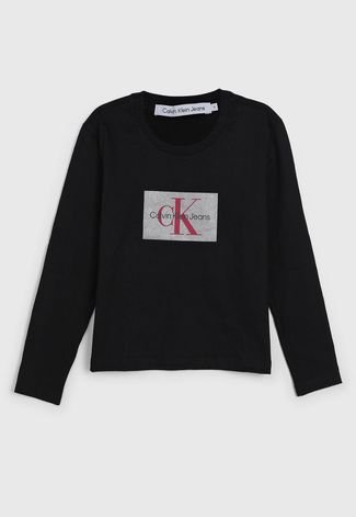 Top Calvin Klein Kids Infantil Logo Preto - Compre Agora