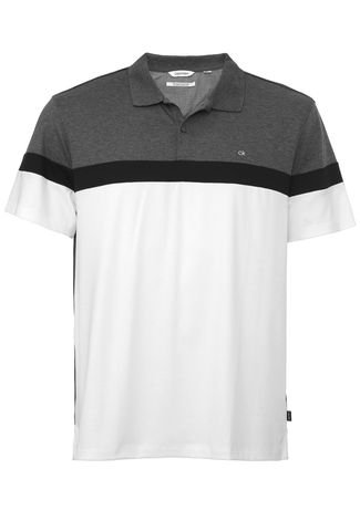 Camisa Polo Calvin Klein Reta Logo Cinza - Compre Agora