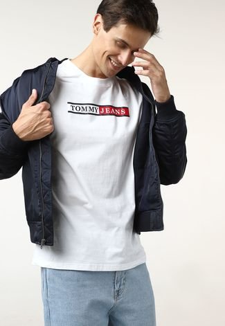 Camiseta Tommy Jeans Logo Branca - Compre Agora