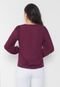 Blusa Intens Manga Longa Crepe Vinho - Marca Intens