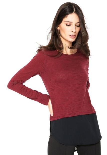 Blusa Rovitex Barra Transparente Vinho - Marca Rovitex