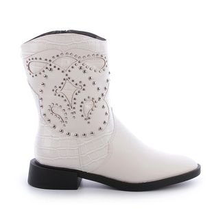 Bota Grazy Off White - Damannu Shoes - Salto Baixo 3cm Off-white