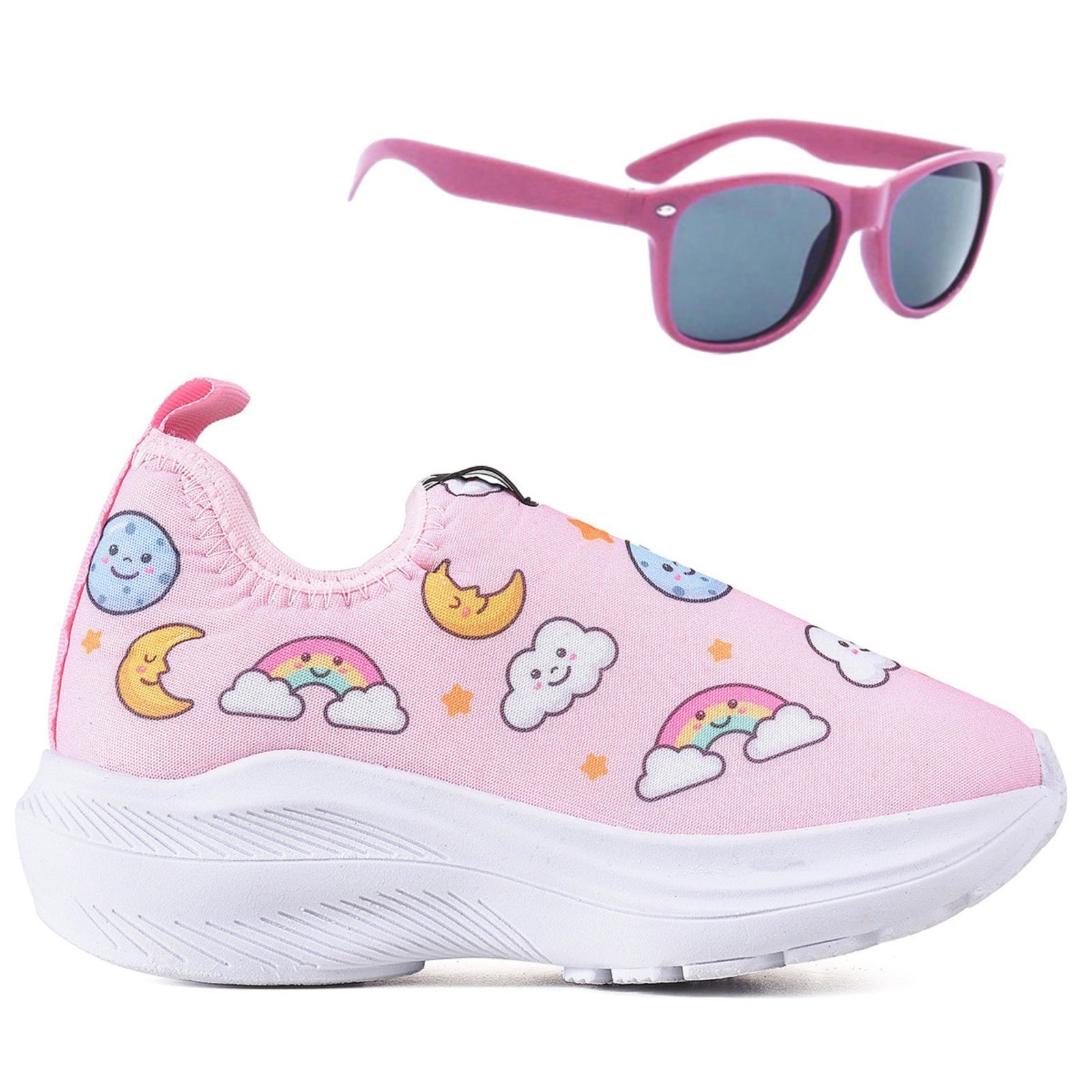 Kit TÃªnis Infantil Calce Facil Feminino CÃ©u Rosa Casual   Ã“culos - Marca CALCADOS LGHT LIGHT