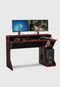 Mesa gamer Fremont para 2 monitores Preto/Vermelho Politorno - Marca Politorno Móveis