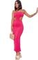 Vestido Kendal Tomara que caia Canelado Midi Rosa Pink - Marca Cia do Vestido