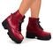 Coturno Feminino Bota Corrente CM Calçados Confortável Macio Plataforma Tratorado Vermelho - Marca Monte Shoes