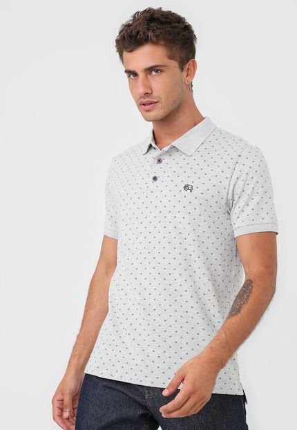 Camisa Polo Rovitex Reta Padronagens Cinza - Marca Rovitex