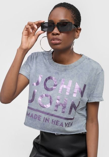 Camiseta John John Made In Heaven Cinza/Roxa - Marca John John