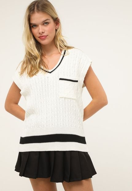 Colete Tricot My Favorite Things Bolso Off-White - Marca My Favorite Things