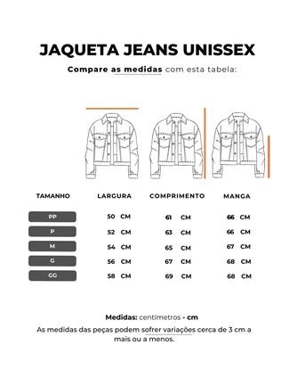 Jaqueta Jeans Masculina Lisa Unissex Preto 1001