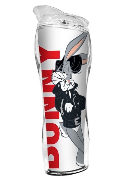 Copo Térmico Looney Tunes Plástico Silhouette Bugs Bunny 400ml Branco - Marca Urban