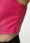 Top Cropped Only Resinado Rosa - Marca Only