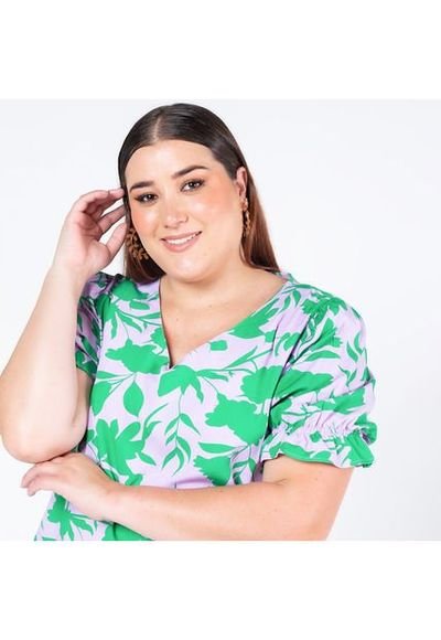 BLUSA TALLAS GRANDES ESTAMPADO BICOLOR ADRISSA Compra Ahora